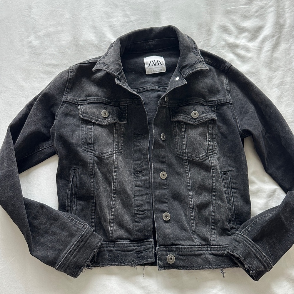 Zara Charcoal Denim Jacket